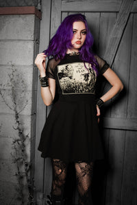 Jeepers Creepers Fishnet Baby Doll Dress