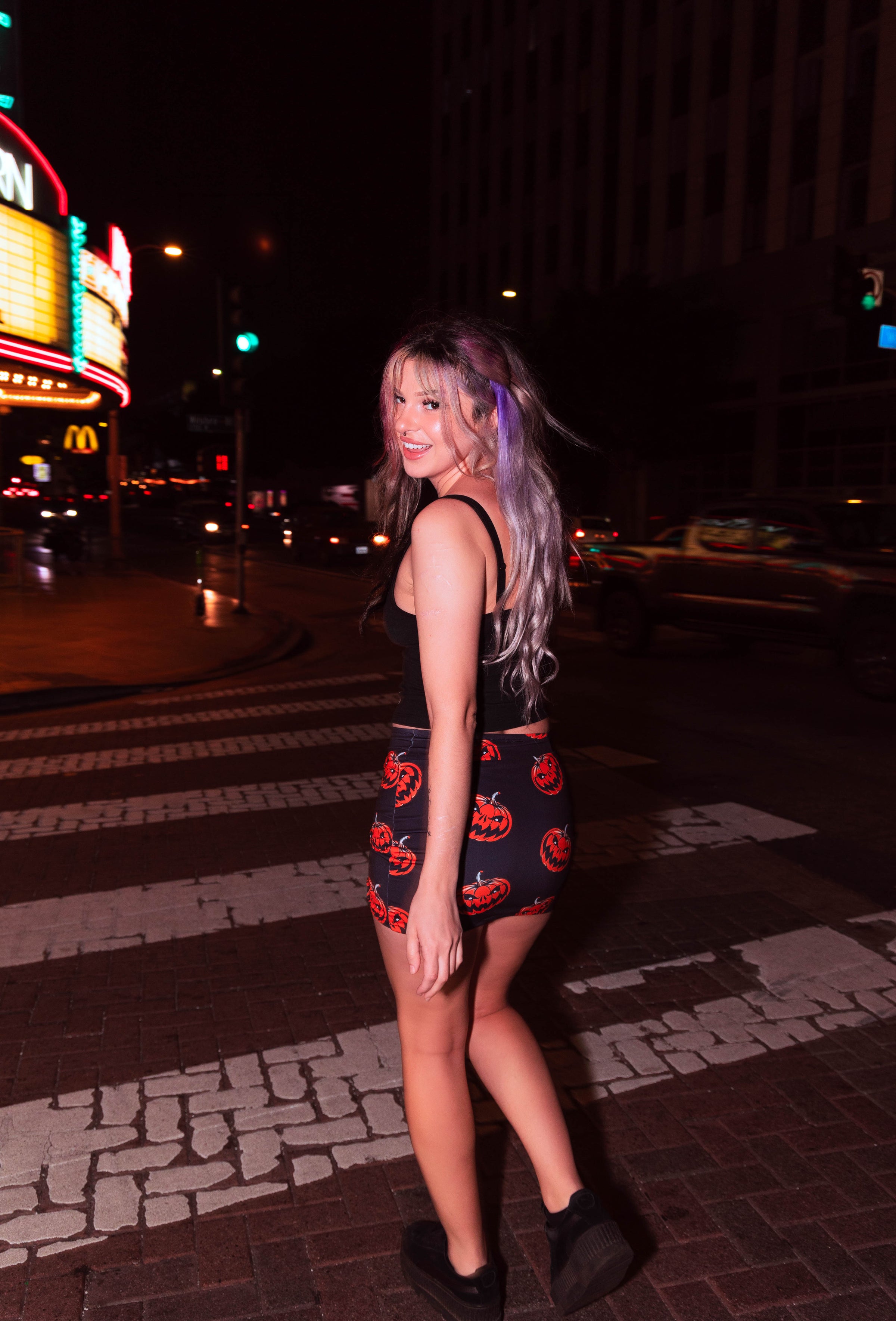 Pumpkins Mini Zip Skirt