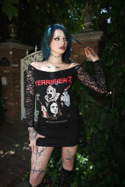 Terrifier Off- Shoulder Lace Dress