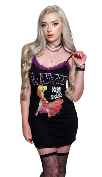 Danzig Purple Lace Strap Dress