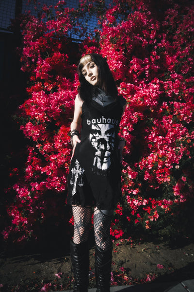 Bauhaus Mini Slip Dress (Cross)