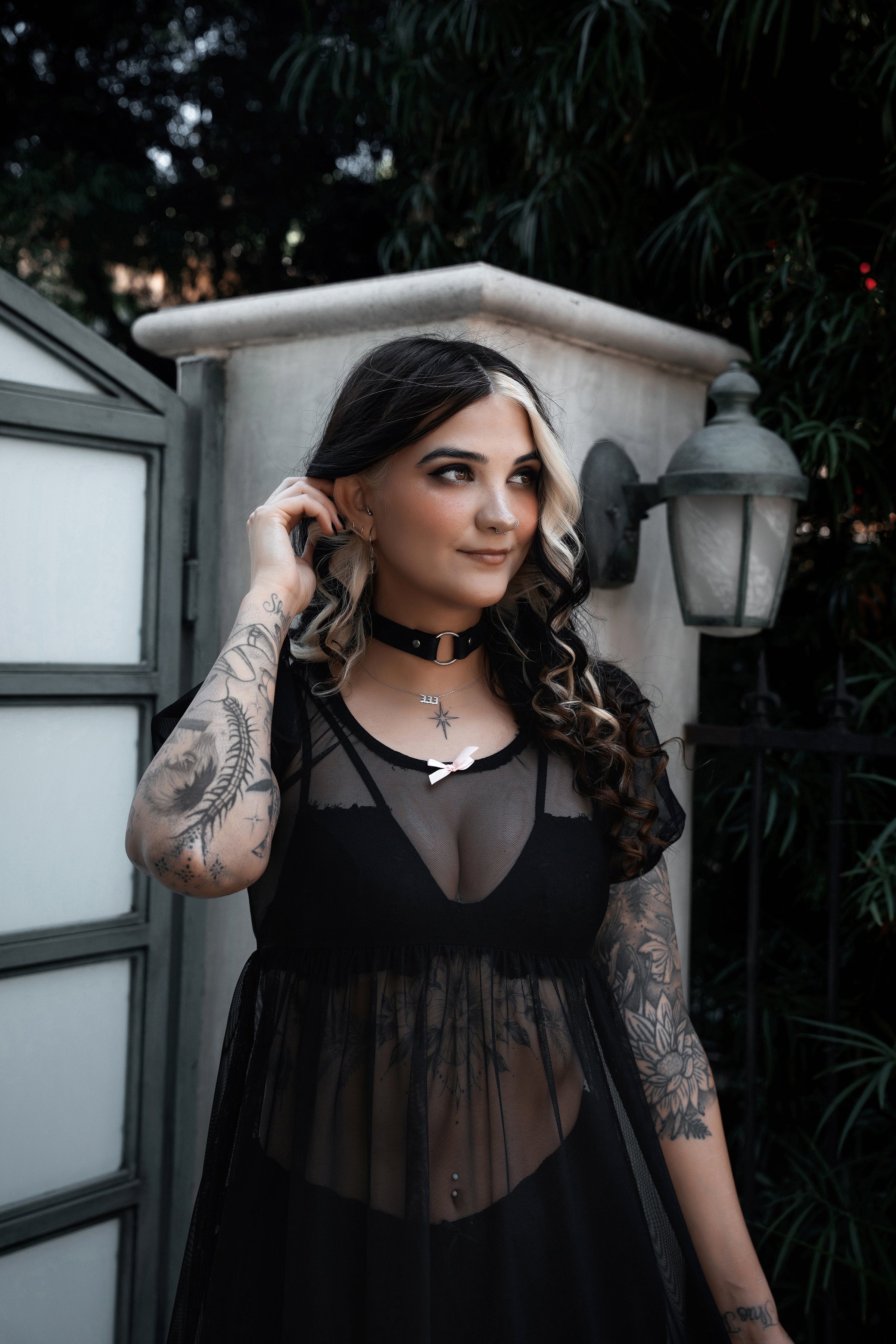 Midnight Mesh Babydoll Dress (PREORDER)