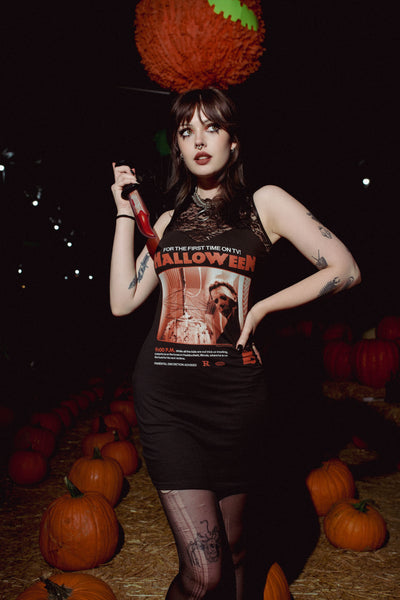 Halloween High-Neckline Lace Dress