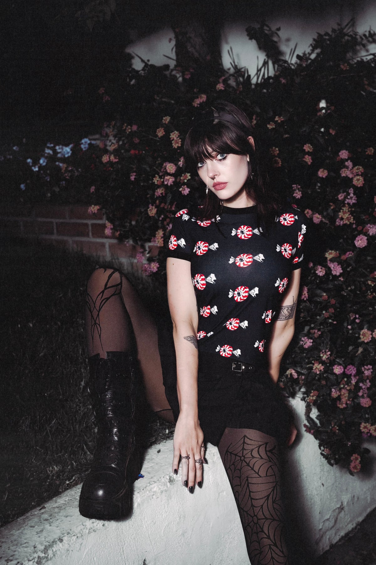 Eyecandy Print Ringer Tee