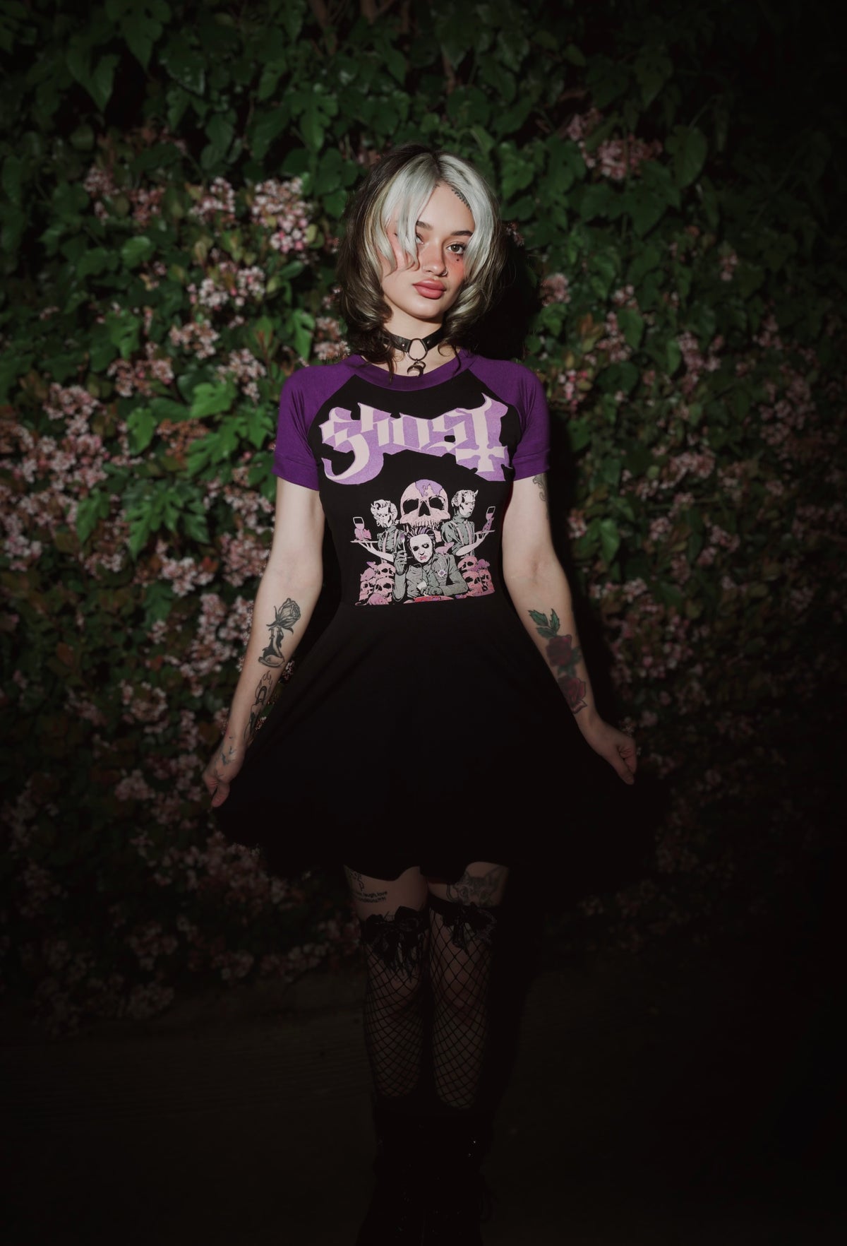 Ghost (Purple Sleeves) Baby Doll Dress