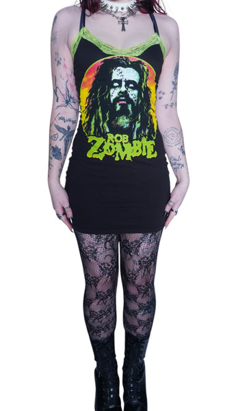 Rob Zombie Green Lace Strap Dress