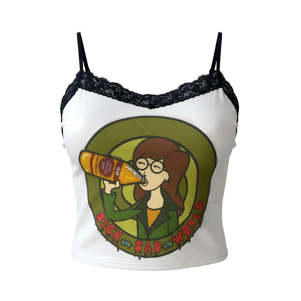 Daria Cropped Lace Tank