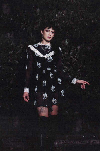 Kewpie Metal Print Victorian Lace Dress