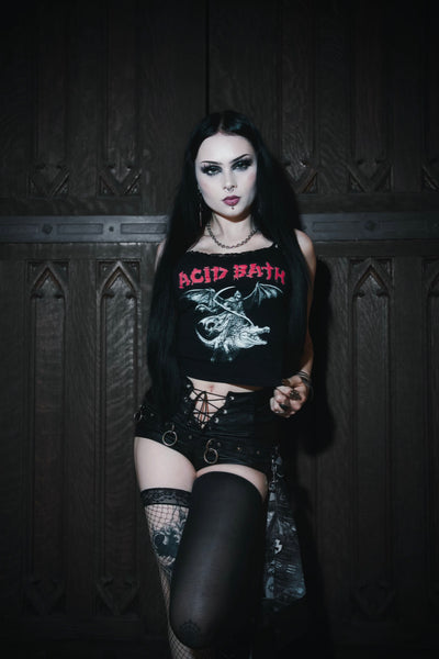 Acid Bath Cropped Lace Tank