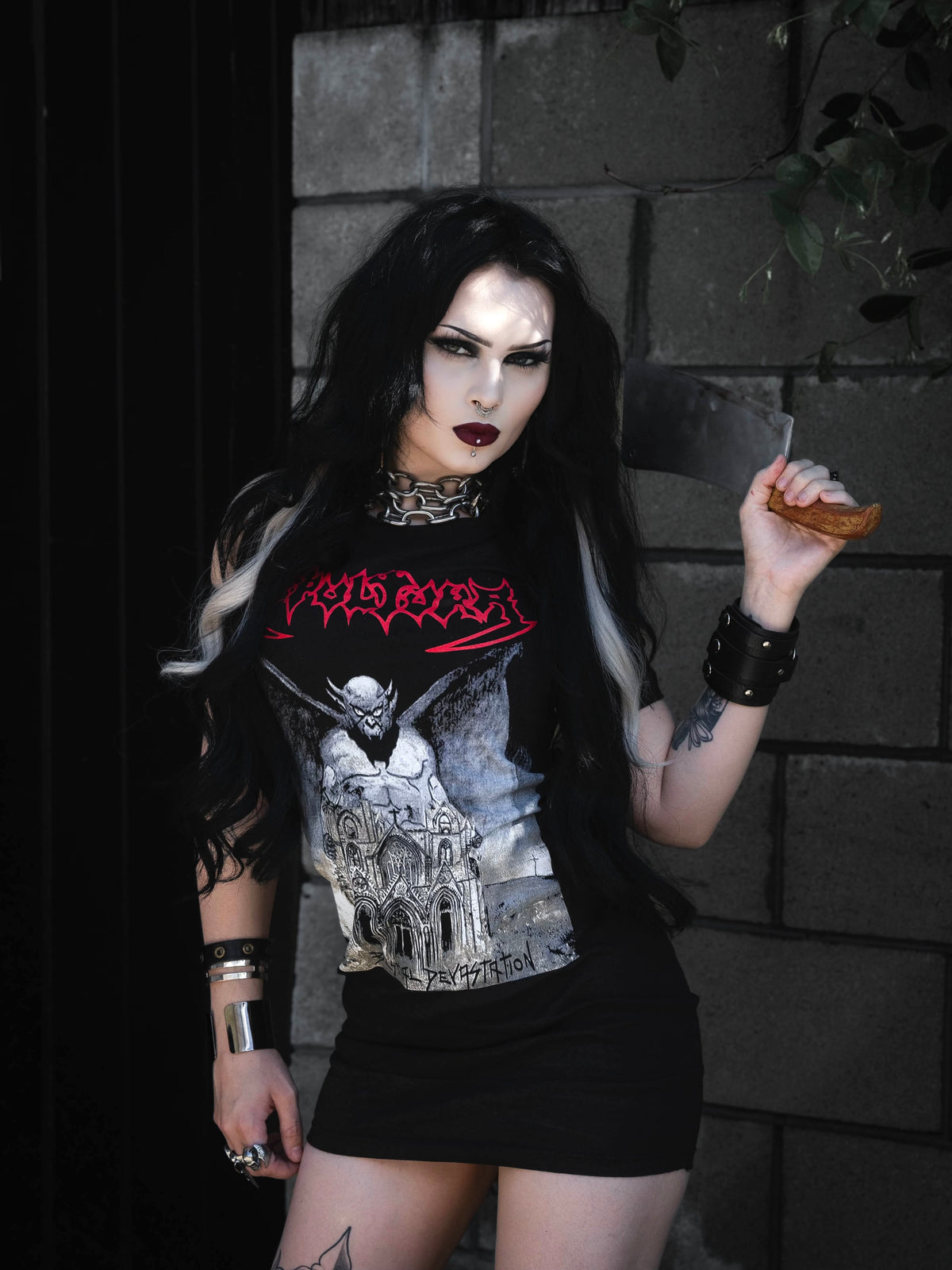 Sepultura Shoulder-Cut Dress