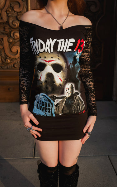 Friday The 13th Off- Shoulder Lace Dress