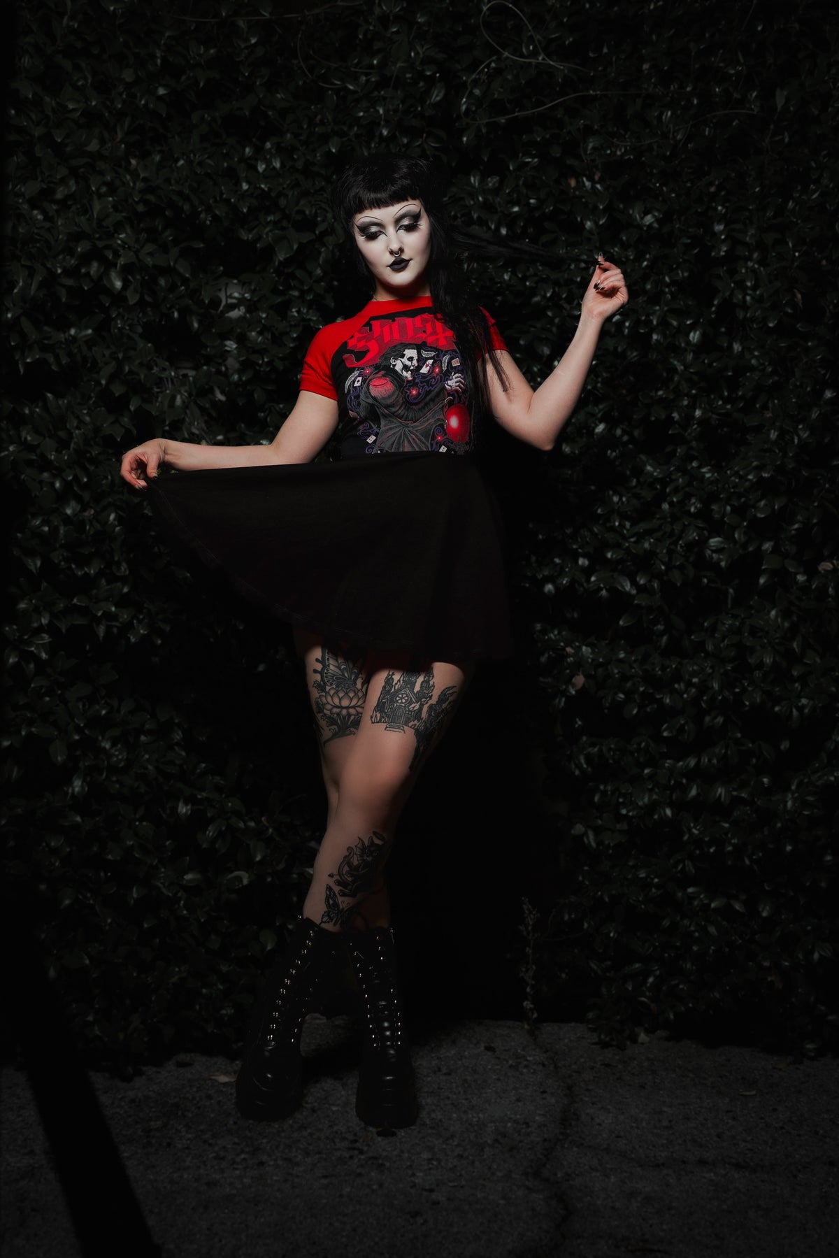 Ghost (Red Sleeves) Baby Doll Dress