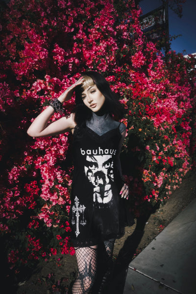 Bauhaus Mini Slip Dress (Cross)