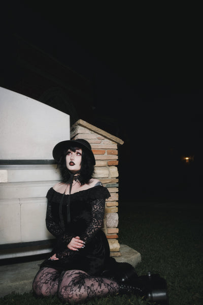 Black Widow Velvet Dress