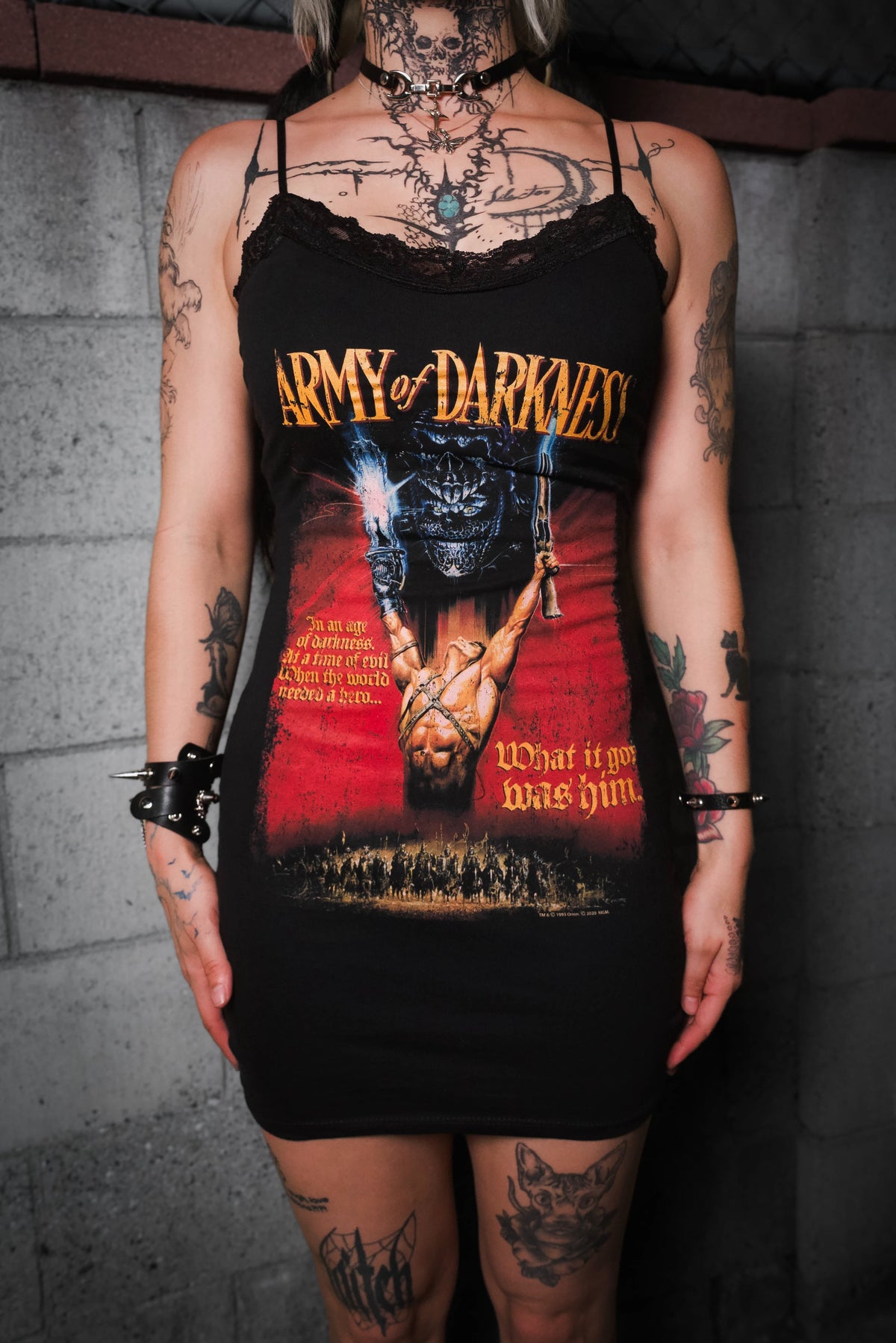 Army of Darkness Lace Strap Dress