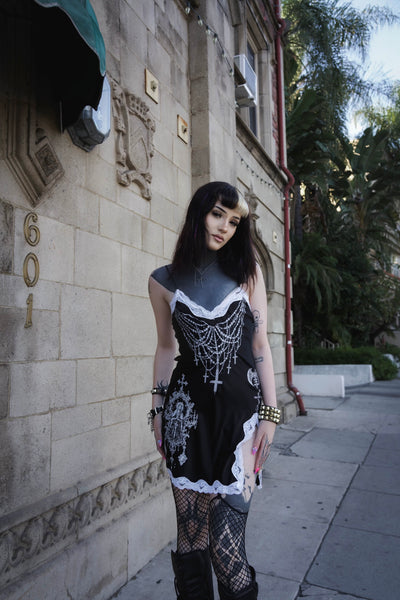 Forbidden Rosary Slip Mini Slip Dress