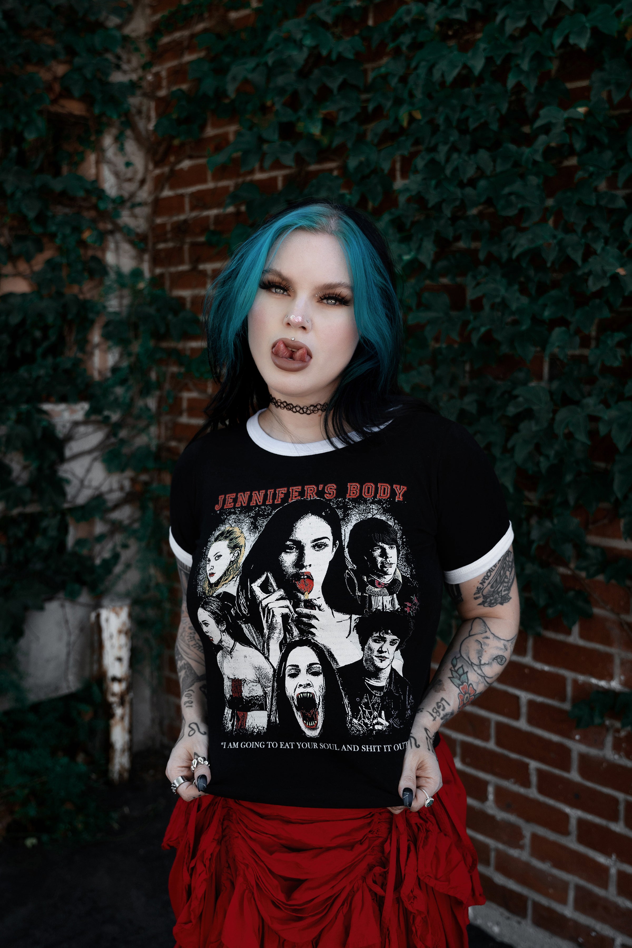 Jennifer's Body Ringer Tee (Eat your soul)