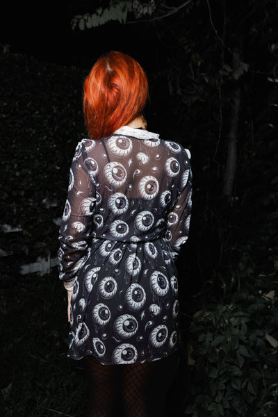 Eyeballs Print Victorian Lace Dress