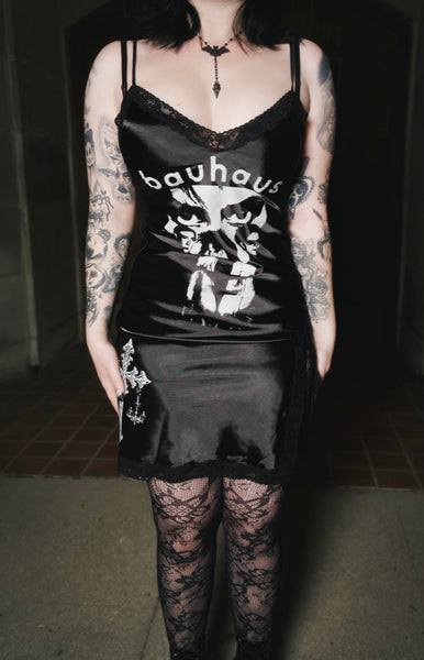 Bauhaus Mini Slip Dress (Cross)