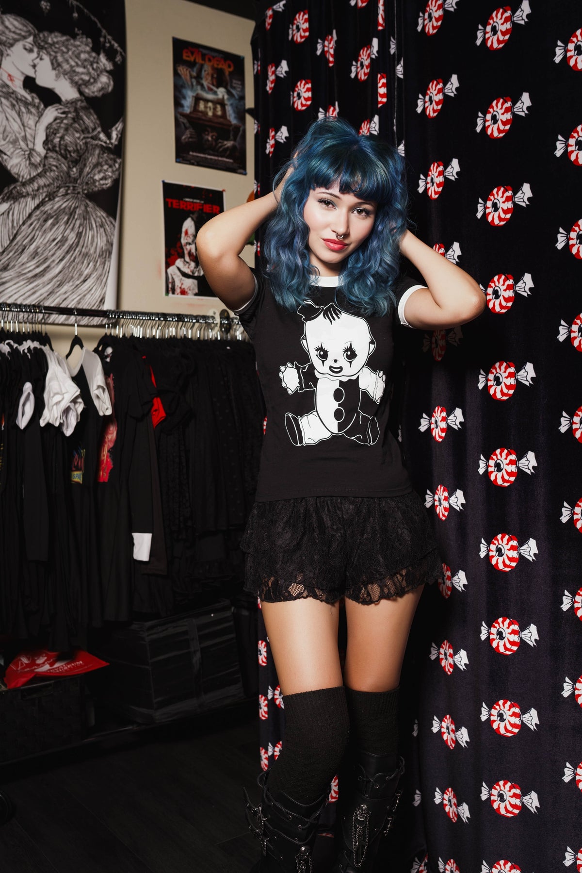 Art The Clown Kewpie Ringer Tee