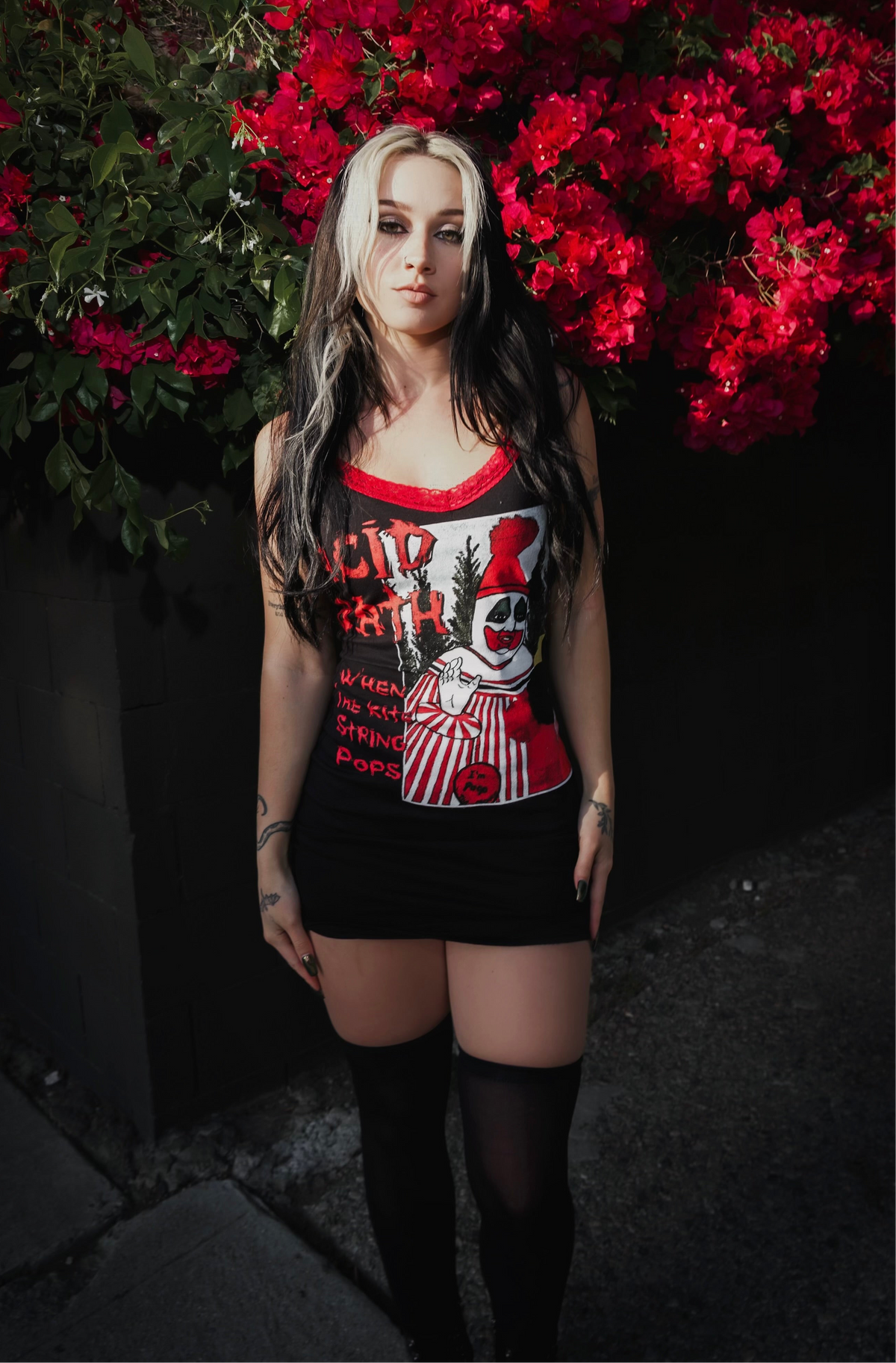 ACID BATH Red Lace Strap Dress