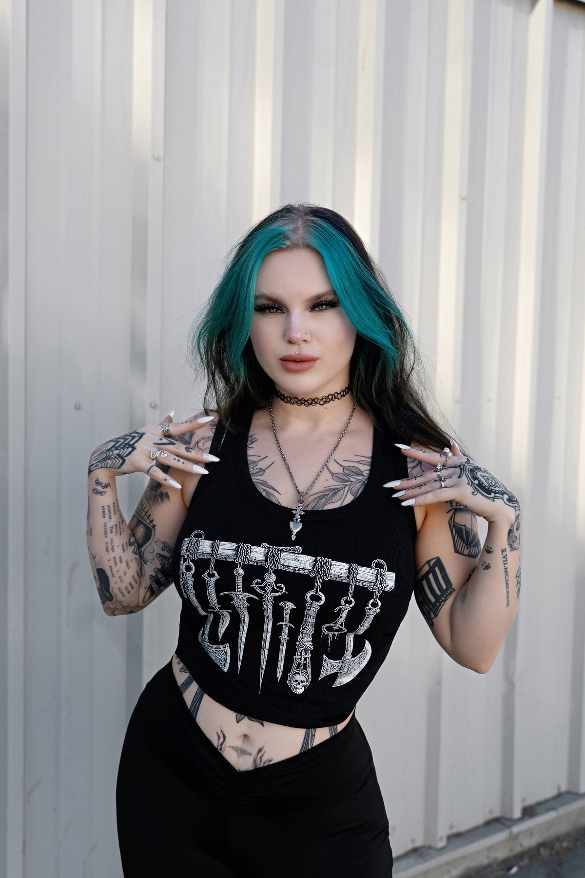Medieval Weapons Ribbed Tank Top