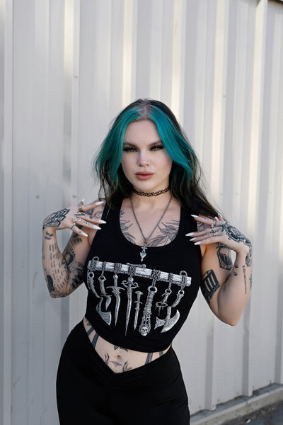 Medieval Weapons Ribbed Tank Top