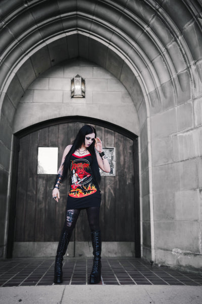 Venom Red Lace Strap Dress