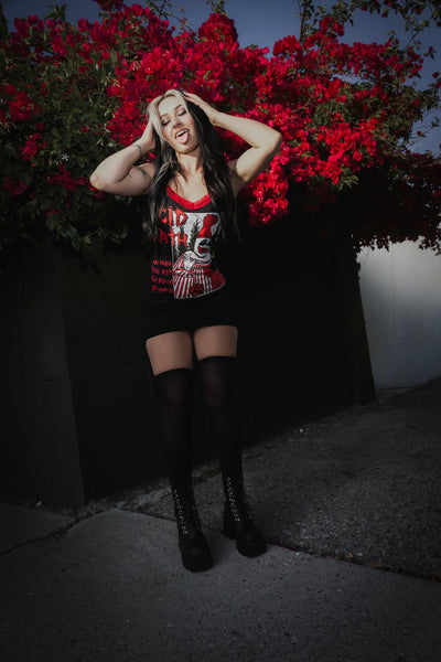 ACID BATH Red Lace Strap Dress