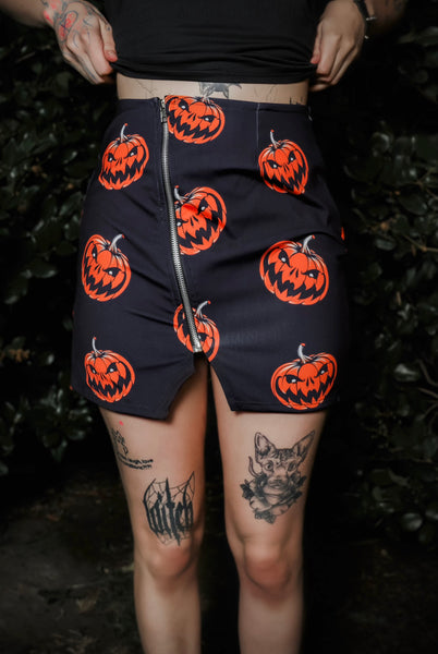 Pumpkins Mini Zip Skirt