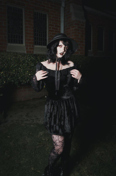 Black Widow Velvet Dress