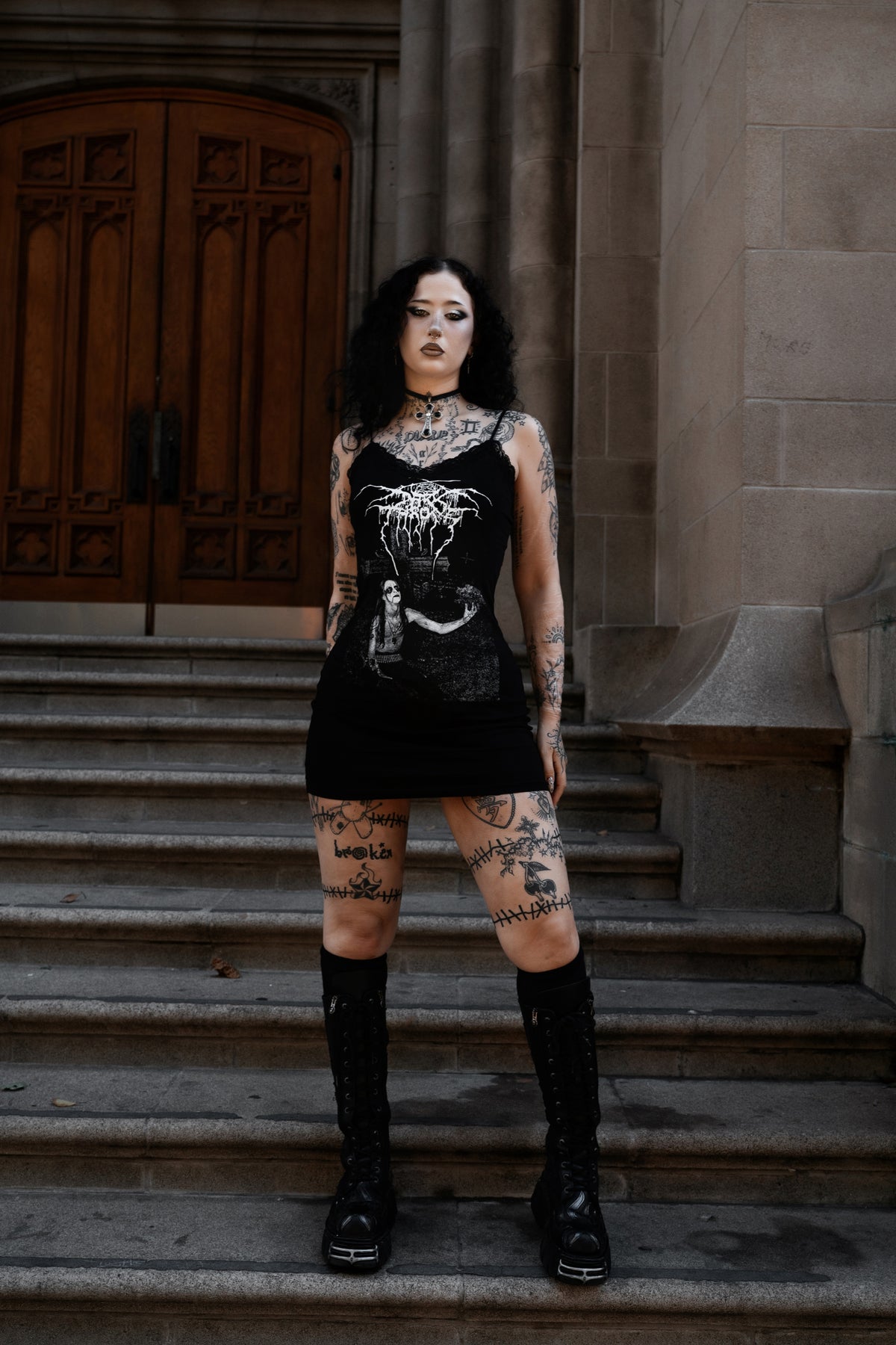 Darkthrone Lace Strap Dress