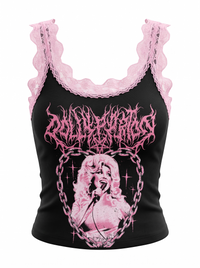 Dolly Pink Lace Ribbed Tank