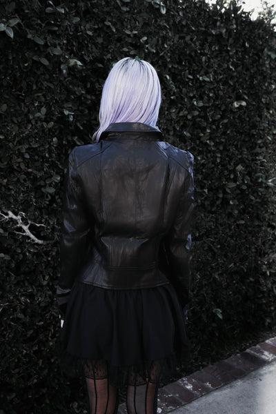 Faux Leather Zippered Rider Jacket