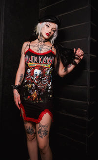 Killer Klowns from Outer Space Slit Red Lace Dress
