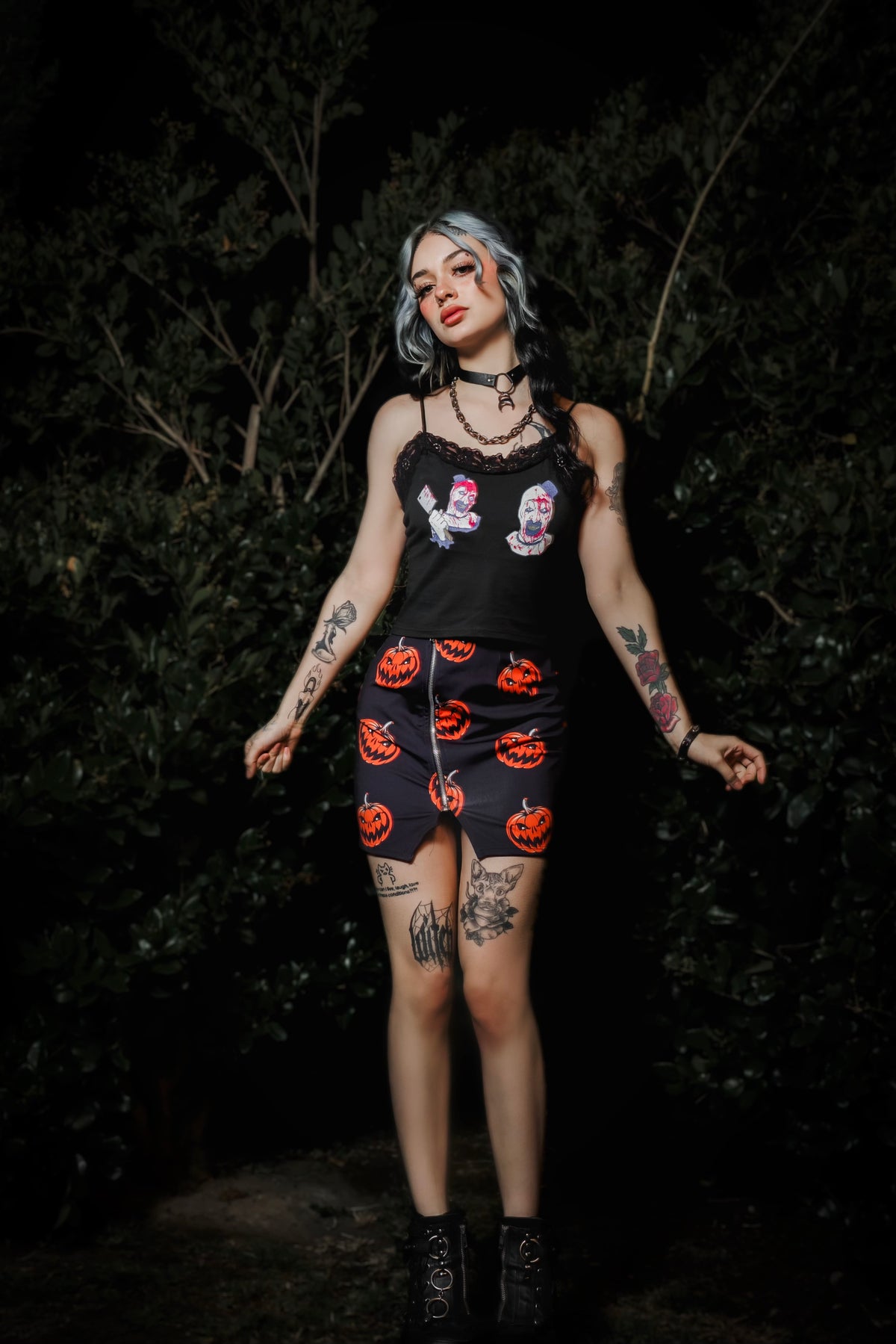 Pumpkins Mini Zip Skirt
