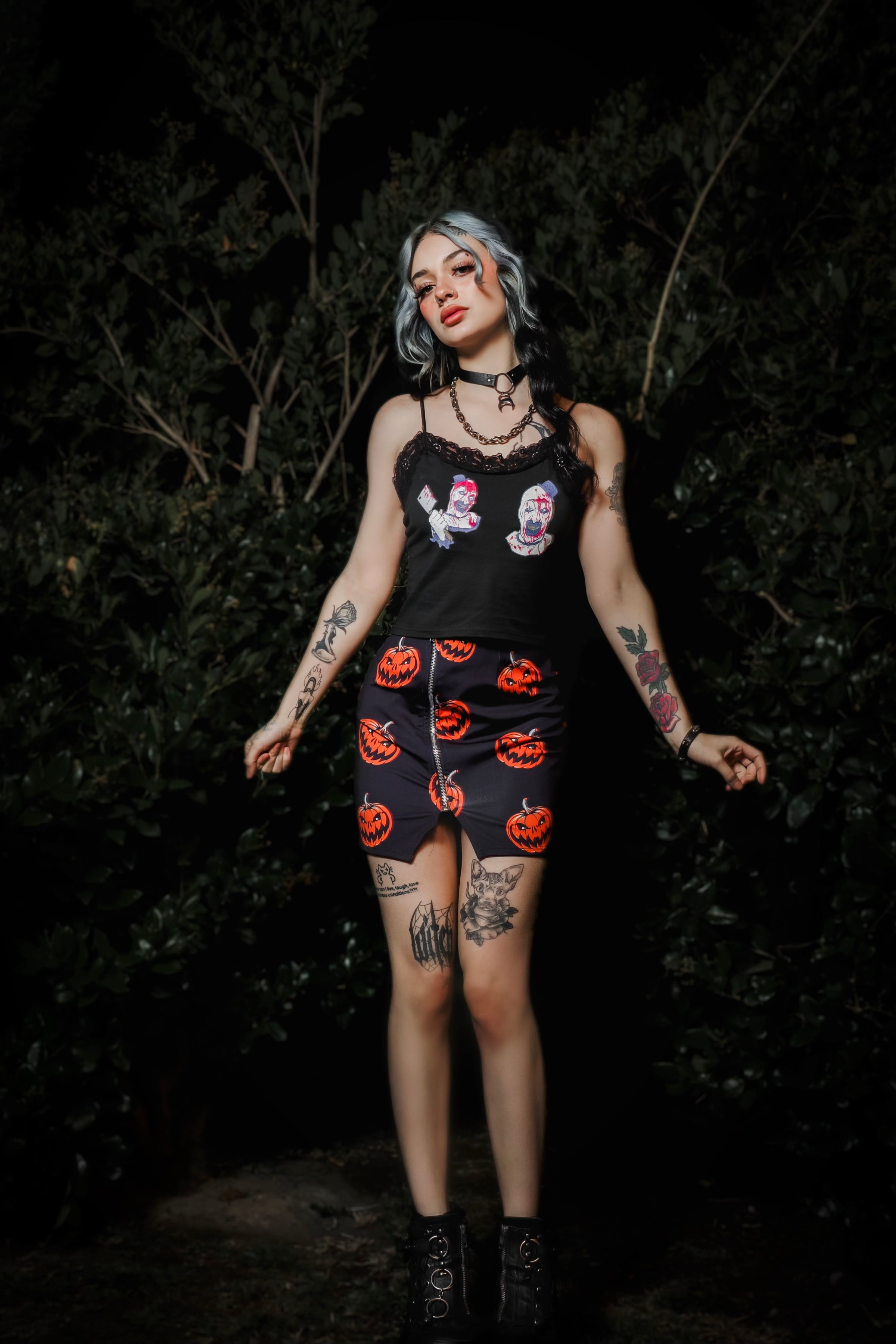 Pumpkins Mini Zip Skirt