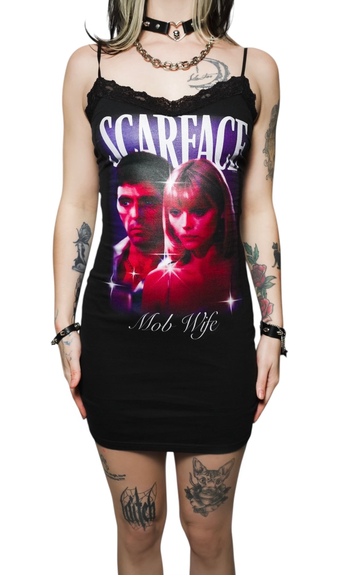 Scarface Lace Strap Dress