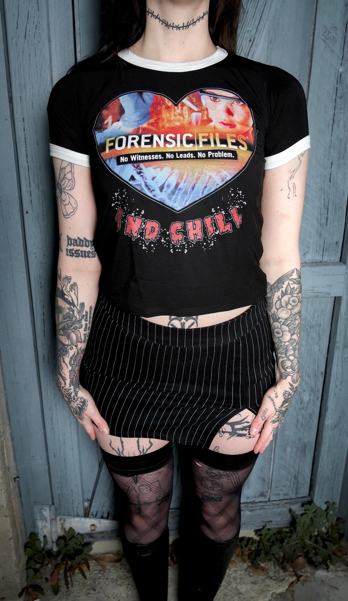 Forensic Files Ringer Tee (Black or white)