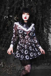 Eyeballs Print Victorian Lace Dress