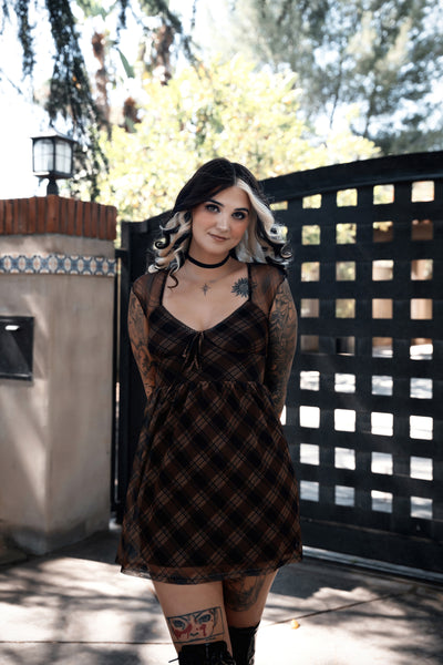 Sweetheart Plaid Mini Dress