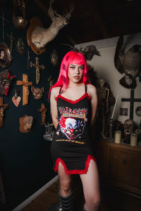 Killer Klowns Slit Red Lace Dress