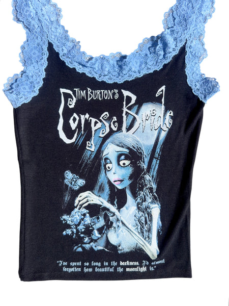 Corpse Bride Lace Ribbed Tank