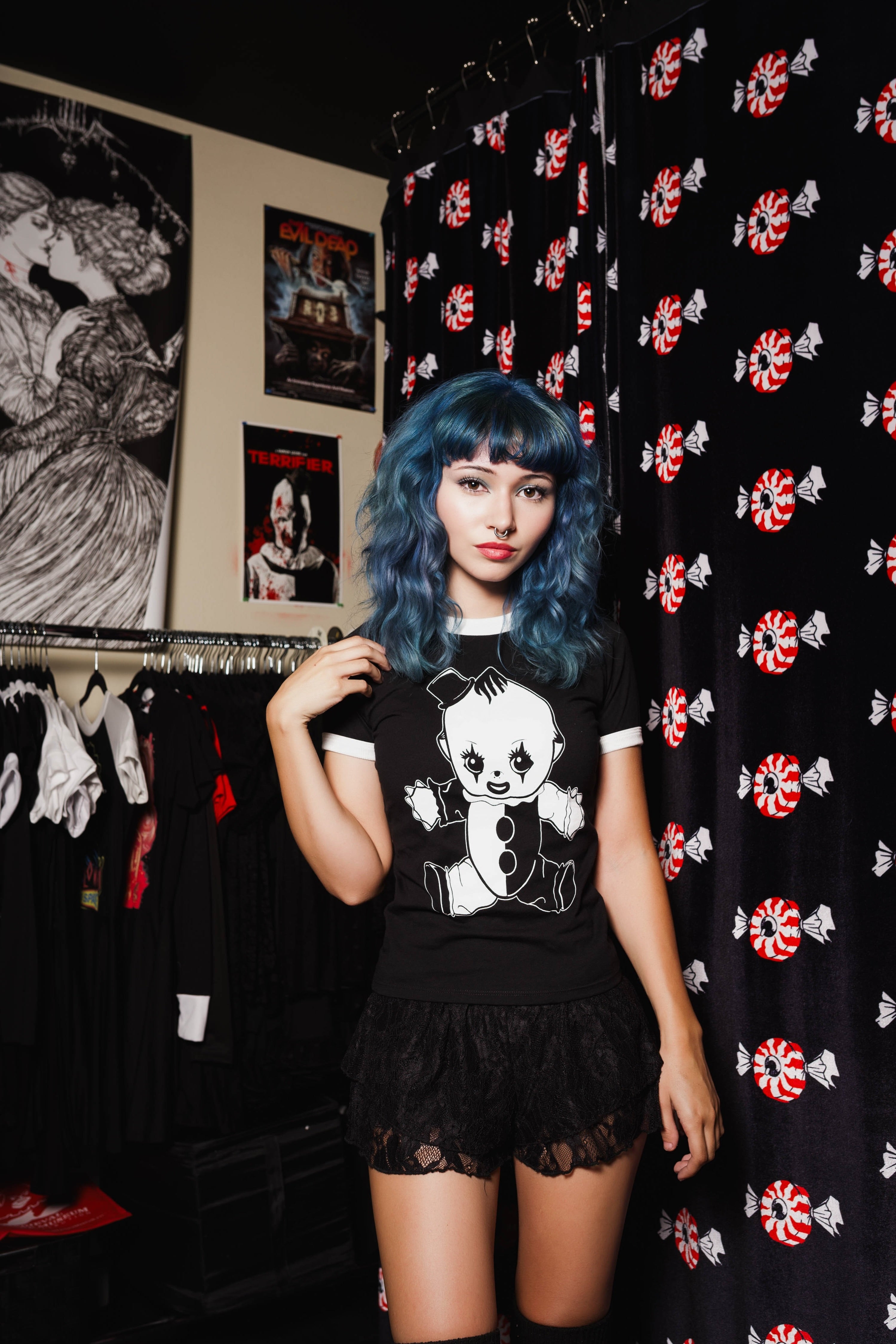 Art The Clown Kewpie Ringer Tee – Vera's Eyecandy Art The Clown Kewpie Ringer Tee – Vera's Eyecandy