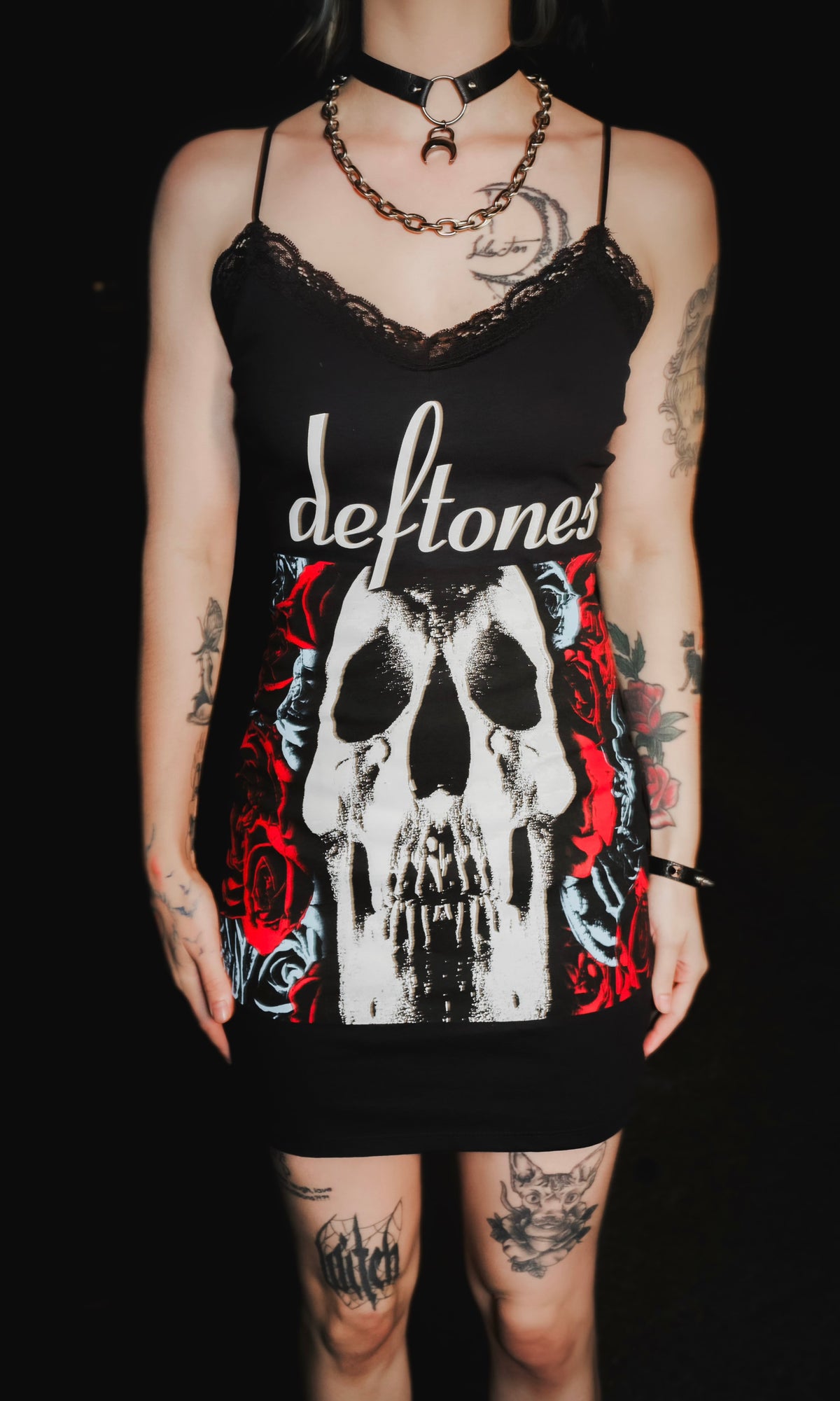 Deftones Lace Strap Dress