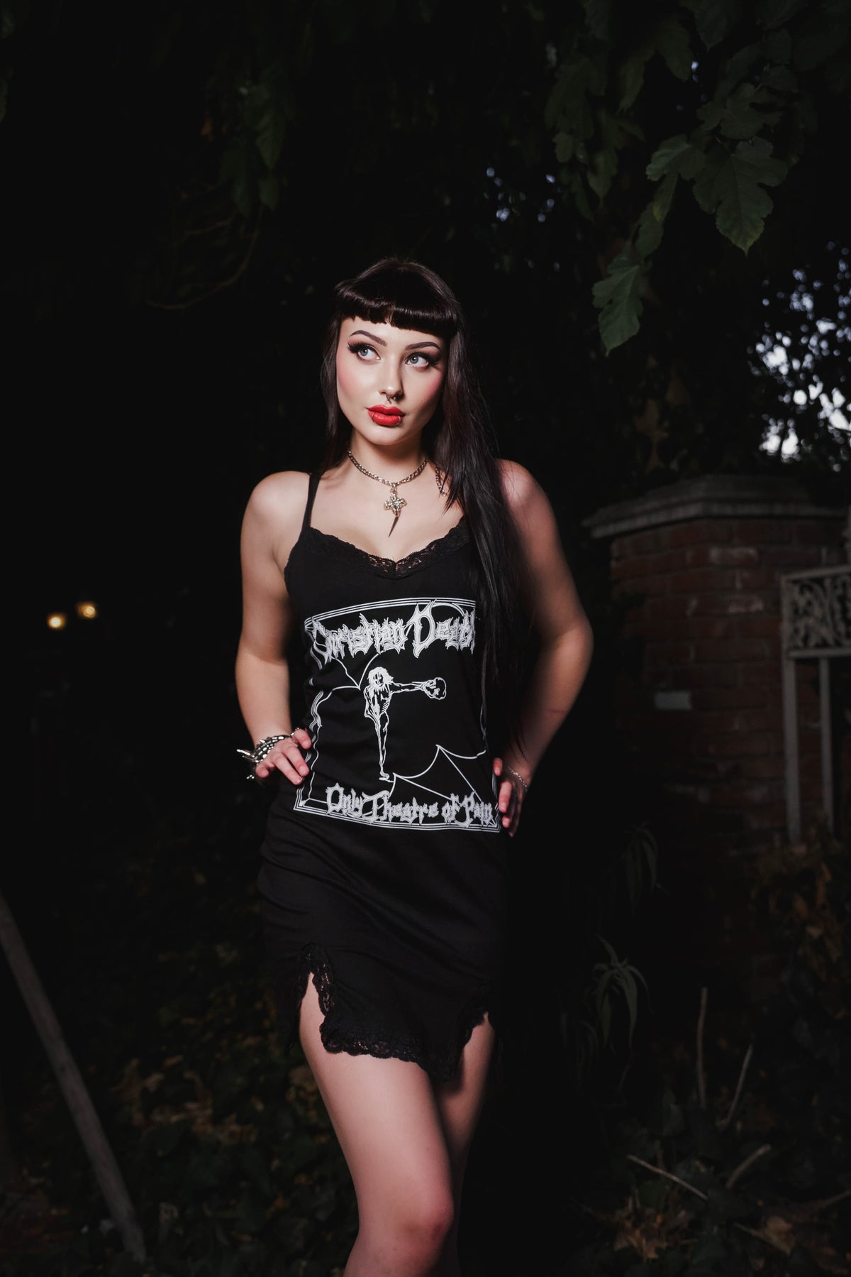 Christian Death Slit Lace Dress