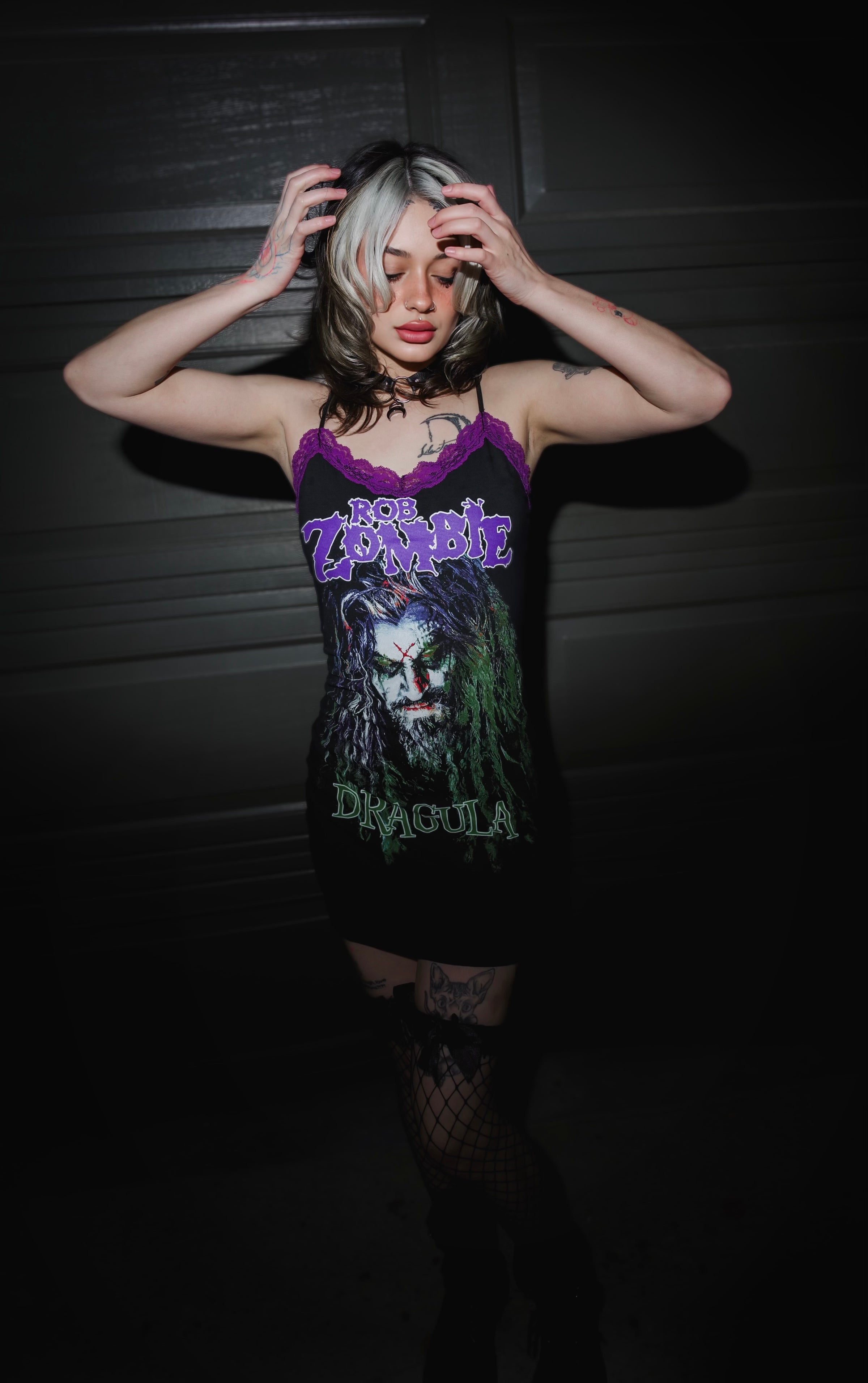 Rob Zombie Purple Lace Strap Dress