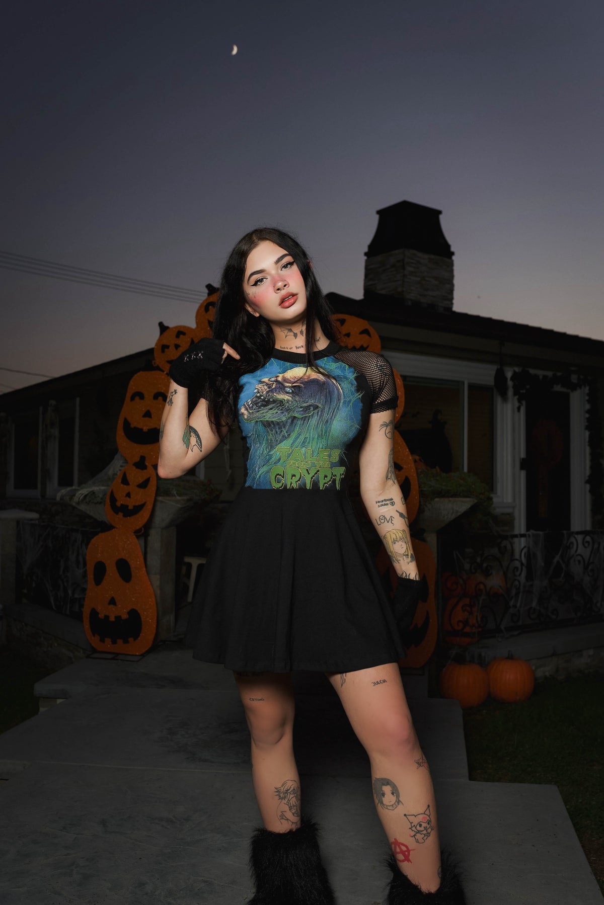 Tales from the Crypt Fishnet Baby Doll Dress