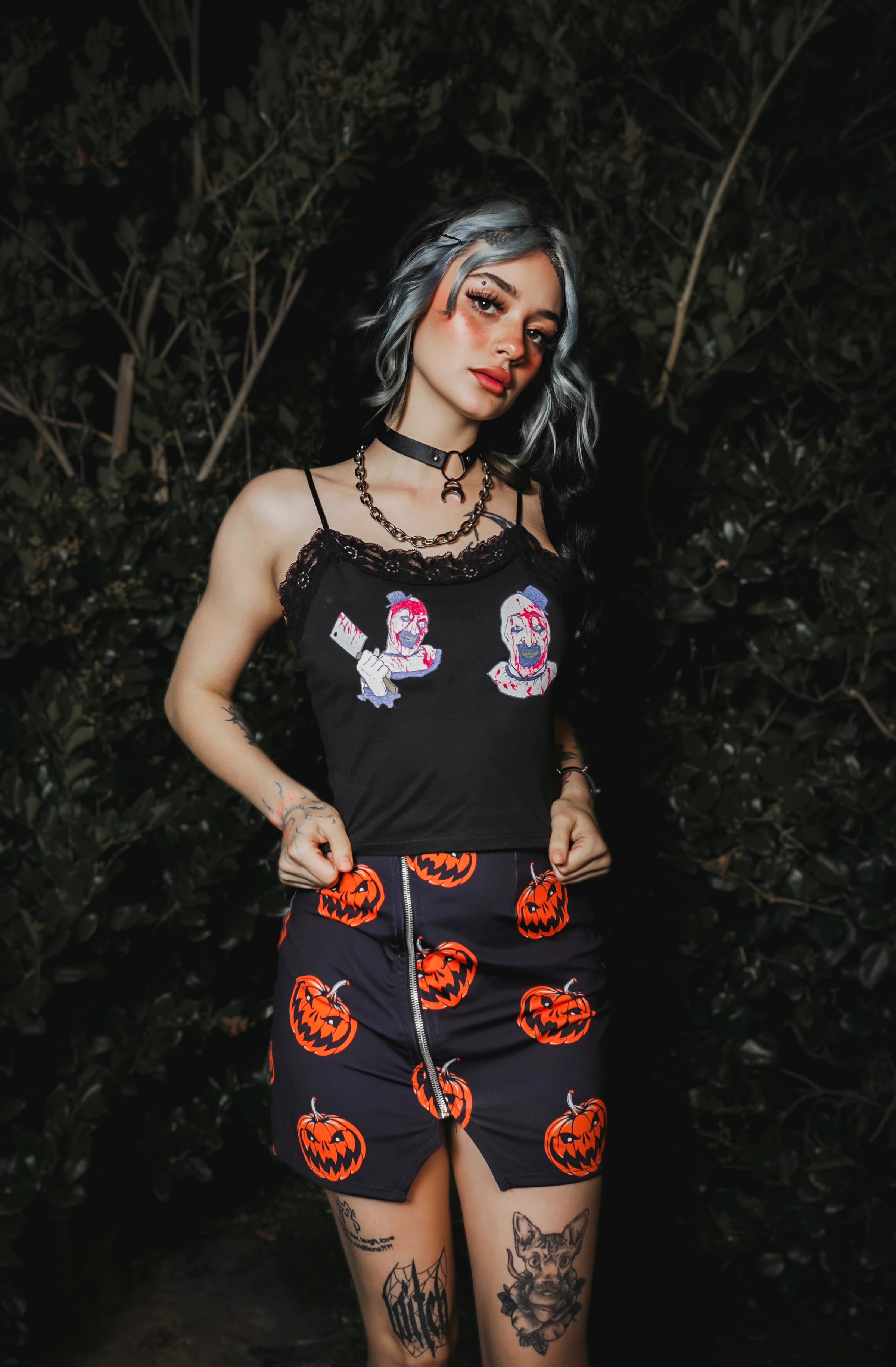 Pumpkins Mini Zip Skirt