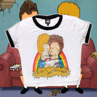 Beavis and Butthead Kiss Ringer Tee